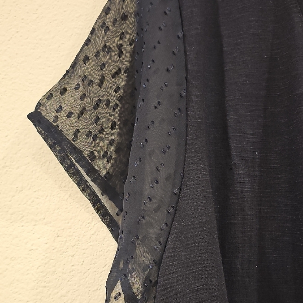 Chic Black Sheer Women's Blouse - Picture 4 of 6